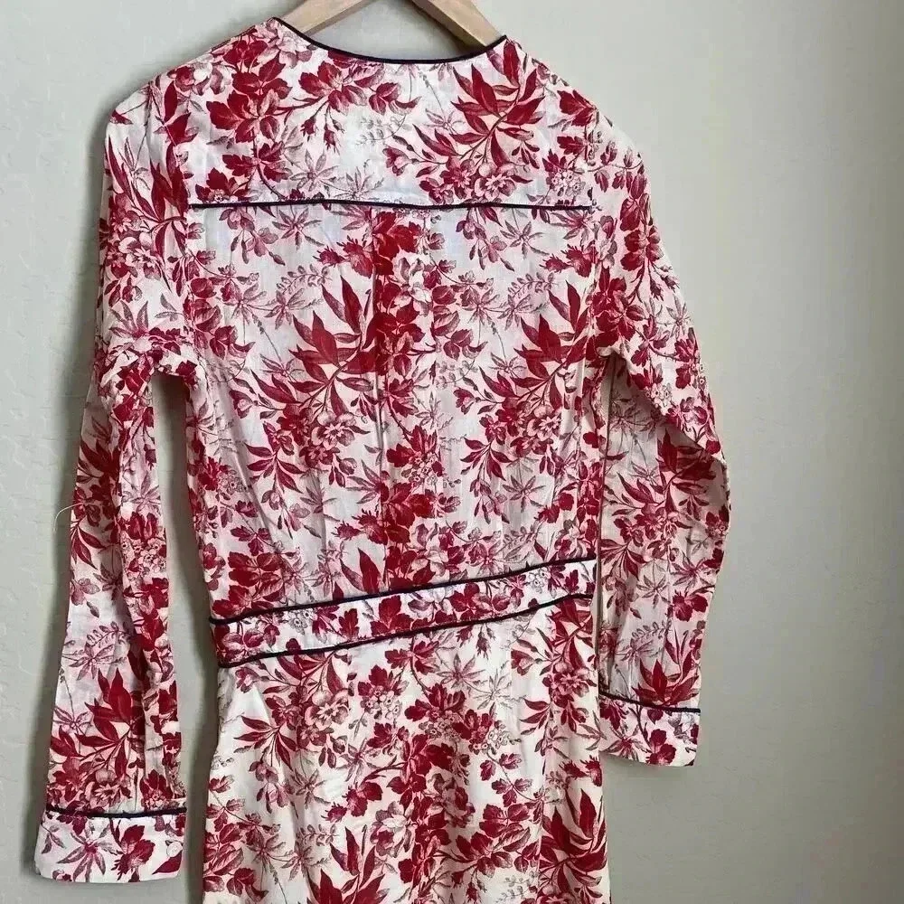 FRNCH Floral Print V-Neck Dress Red Size Small‎